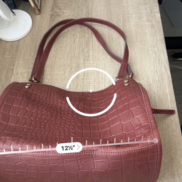 AMERICAN LEATHER CO. Lenox Brown triple entry leather Crocodile-Embossed bag - Picture 16 of 16